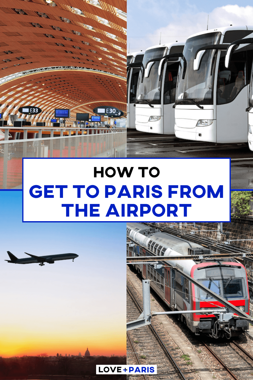 This is a pinterest pin of different images of transport in paris.