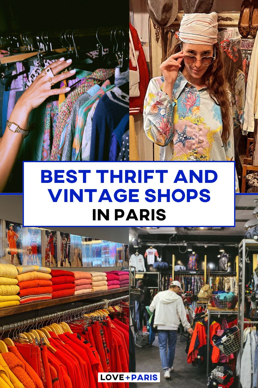 This is a Pinterest pin detailing the Best Thrift and Vintage Shops In Paris.