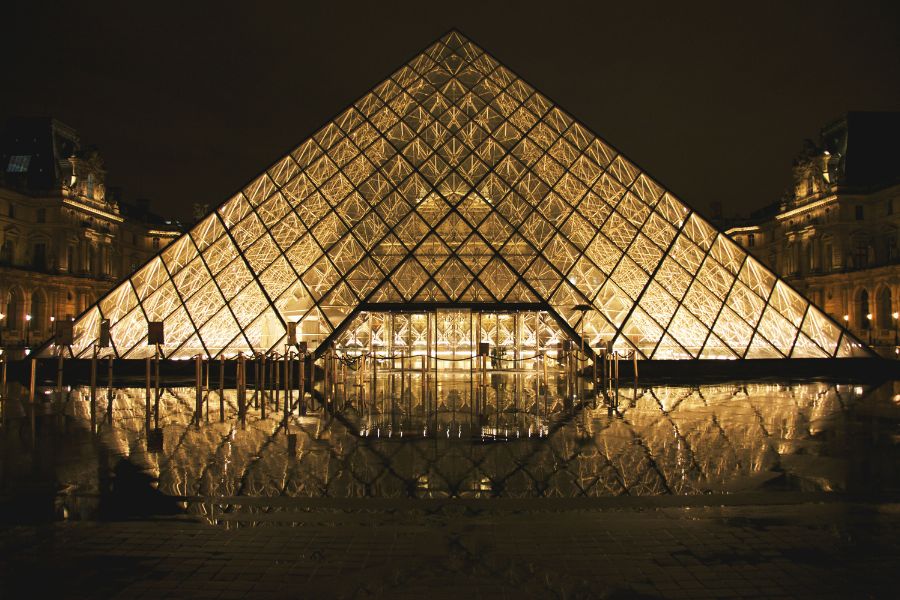 What to do in Paris During the Olympics: This is an image of The Louvre at night.