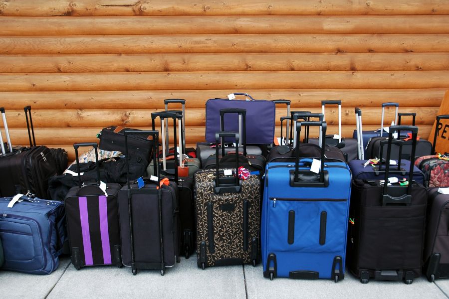 Places to store luggage in Paris: This is an image of a room full of all sorts of suitcases from small ones to big.