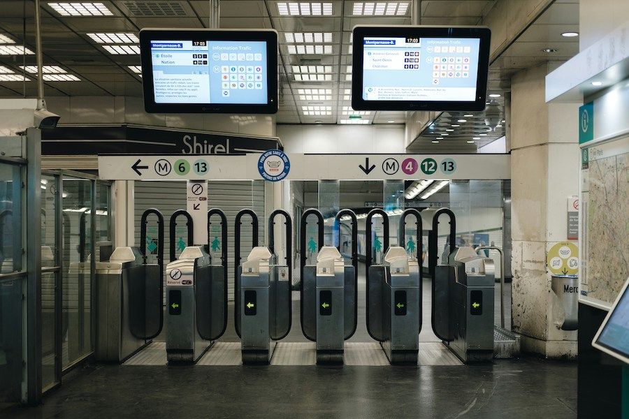 This is an image of the ticket barriers in Paris.