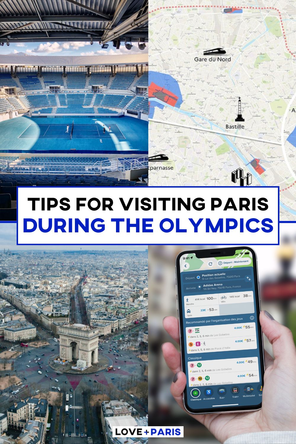 This is an image of a Pinterest pin detailing the top tips for visiting Paris during the Olympics.